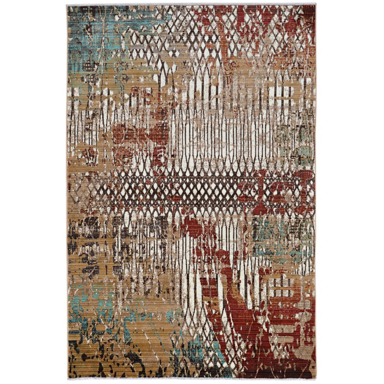 Illusions Beige 8X11 Area Rug Transitional Polypropylene Decorative Art Design